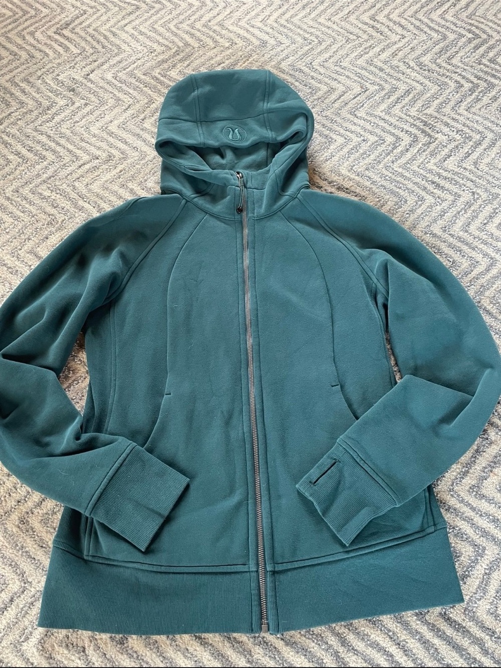 Lululemon Women's Teal Full-Zip Hooded Jacket Large